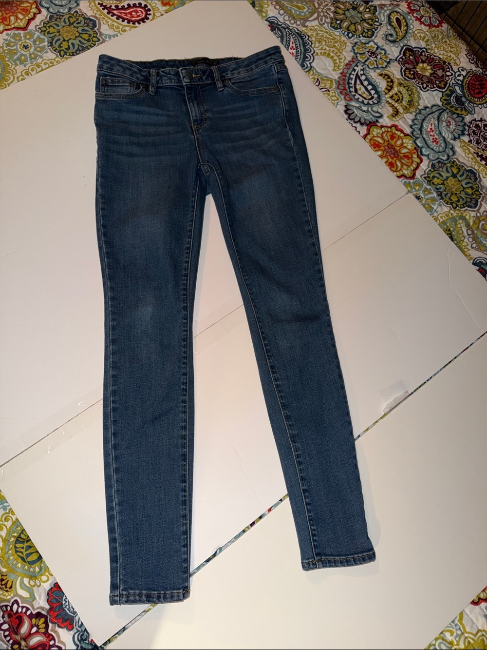 Prana Women's Indigo Stretchy Skinny Jeans Sz 8. Size 28 x 29.